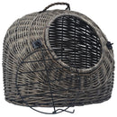 vidaXL szürke természetes fűzfa macskaszállító kosár 45 x 35 x 35 cm