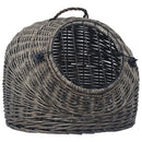 vidaXL szürke természetes fűzfa macskaszállító kosár 45 x 35 x 35 cm