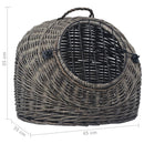 vidaXL szürke természetes fűzfa macskaszállító kosár 45 x 35 x 35 cm