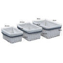 vidaXL 3 darab fehér fűzfa rakásolható kosár