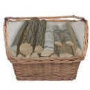 vidaXL barna fűzfa tűzifatároló kosár fogantyúval 61,5 x 46,5 x 58 cm
