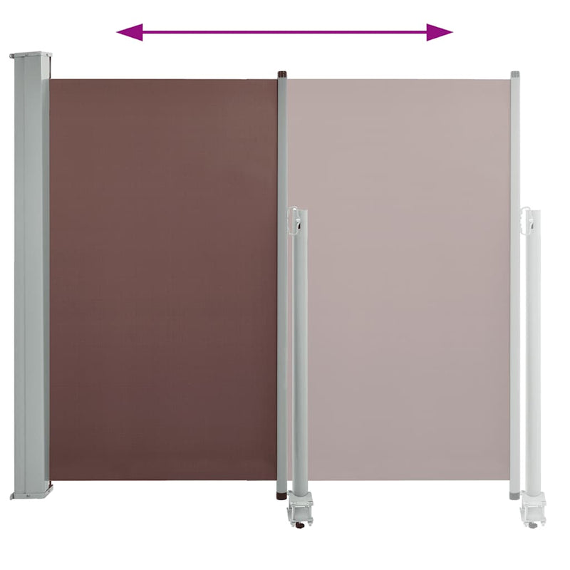vidaXL barna behúzható oldalsó teraszi napellenző 120 x 300 cm