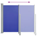 vidaXL kék behúzható oldalsó teraszi napellenző 120 x 300 cm