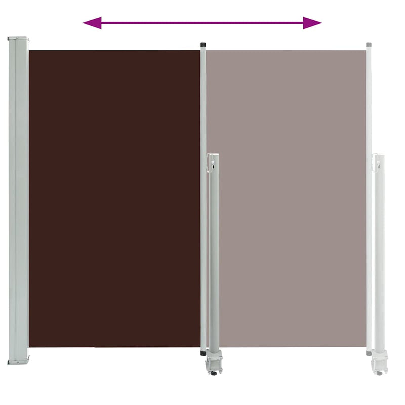 vidaXL barna behúzható oldalsó teraszi napellenző 140 x 300 cm