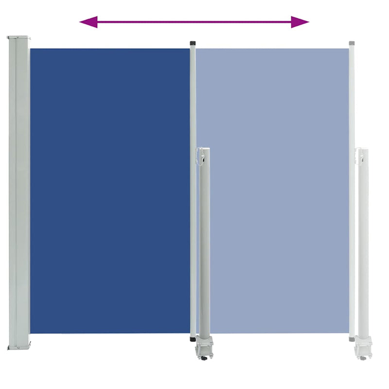 vidaXL kék behúzható oldalsó terasz napellenző 160 x 300 cm