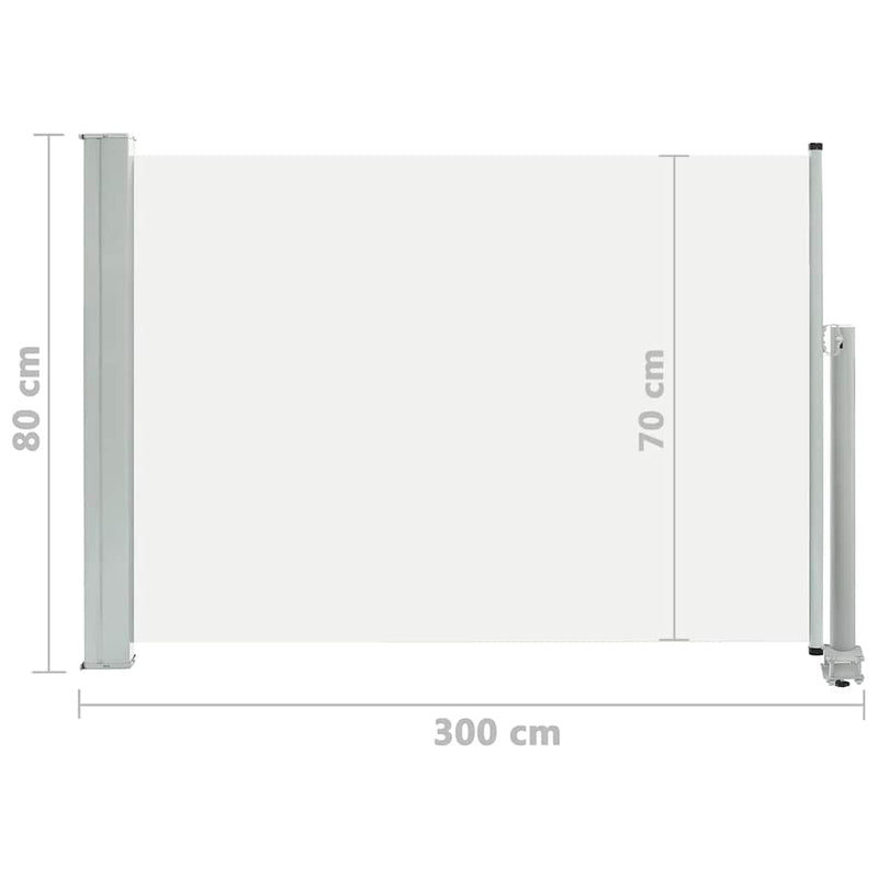 vidaXL krémszínű kihúzható oldalsó terasz napellenző 80 x 300 cm