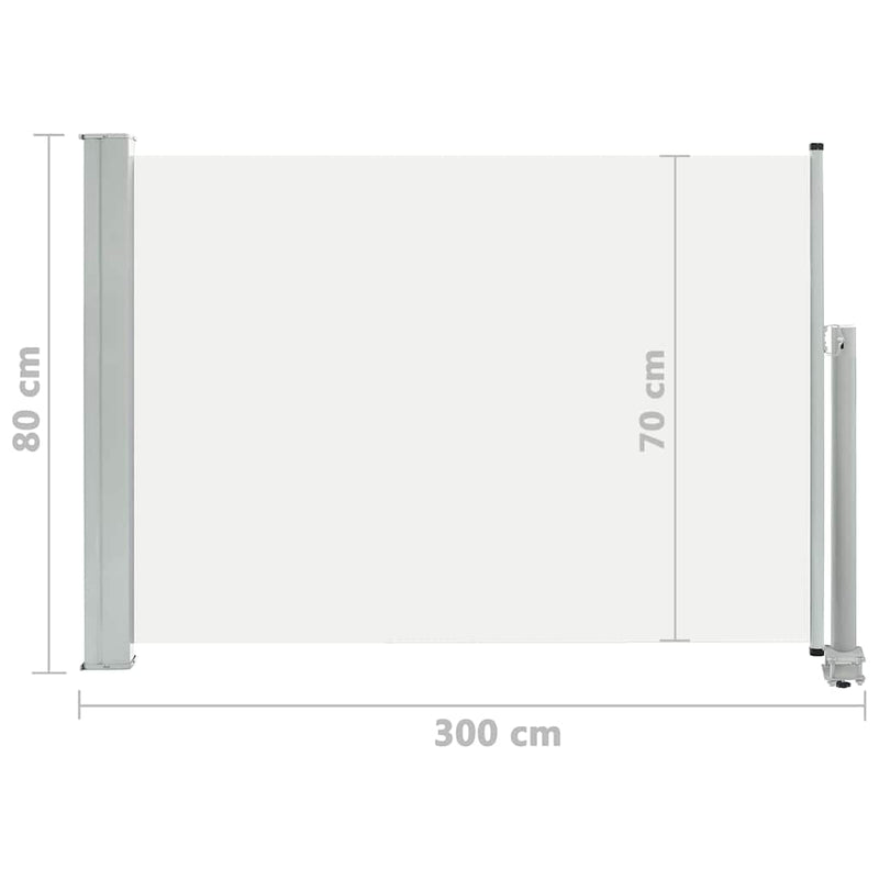 vidaXL krémszínű kihúzható oldalsó terasz napellenző 80 x 300 cm