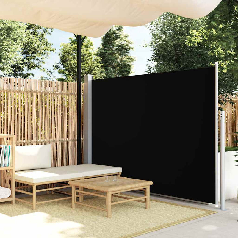 vidaXL fekete kihúzható oldalsó teraszi napellenző 170 x 300 cm