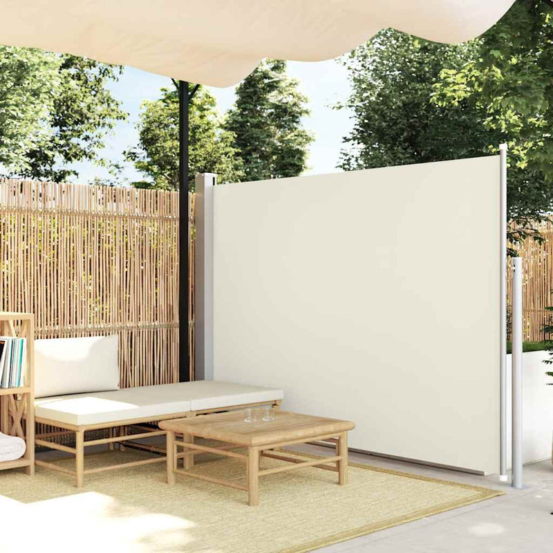 vidaXL krémszínű kihúzható oldalsó teraszi napellenző 170 x 300 cm