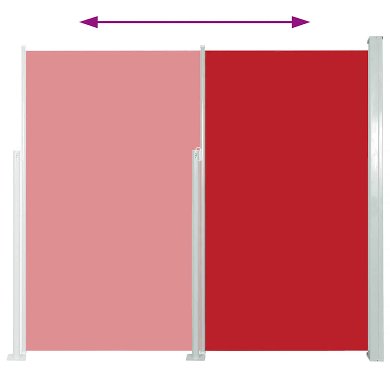 vidaXL piros kihúzható oldalsó teraszi napellenző 170 x 300 cm