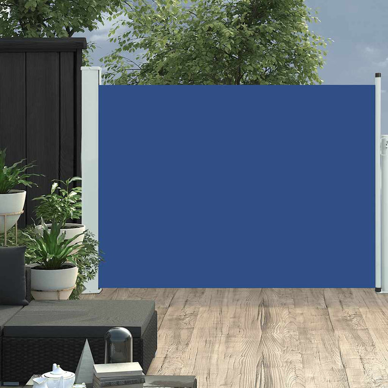 vidaXL kék behúzható oldalsó teraszi napellenző 100 x 500 cm