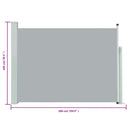 vidaXL szürke behúzható oldalsó teraszi napellenző 100 x 500 cm