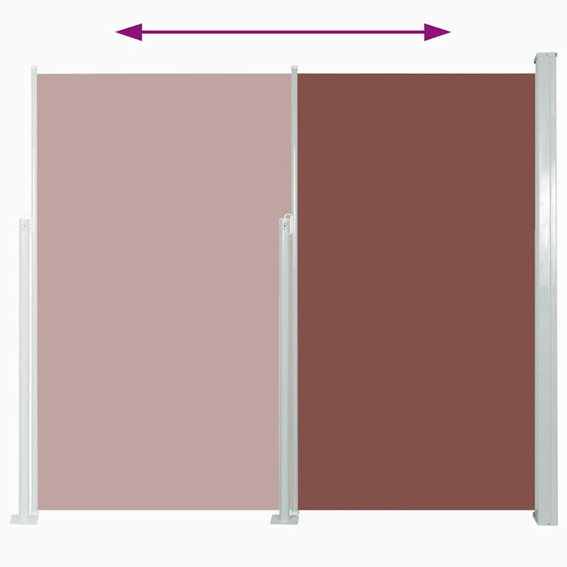 vidaXL barna behúzható oldalsó teraszi napellenző 100 x 500 cm