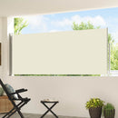 vidaXL krémszínű behúzható oldalsó teraszi napellenző 120 x 500 cm