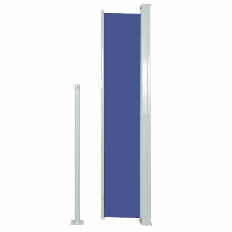 vidaXL kék behúzható oldalsó teraszi napellenző 120 x 500 cm