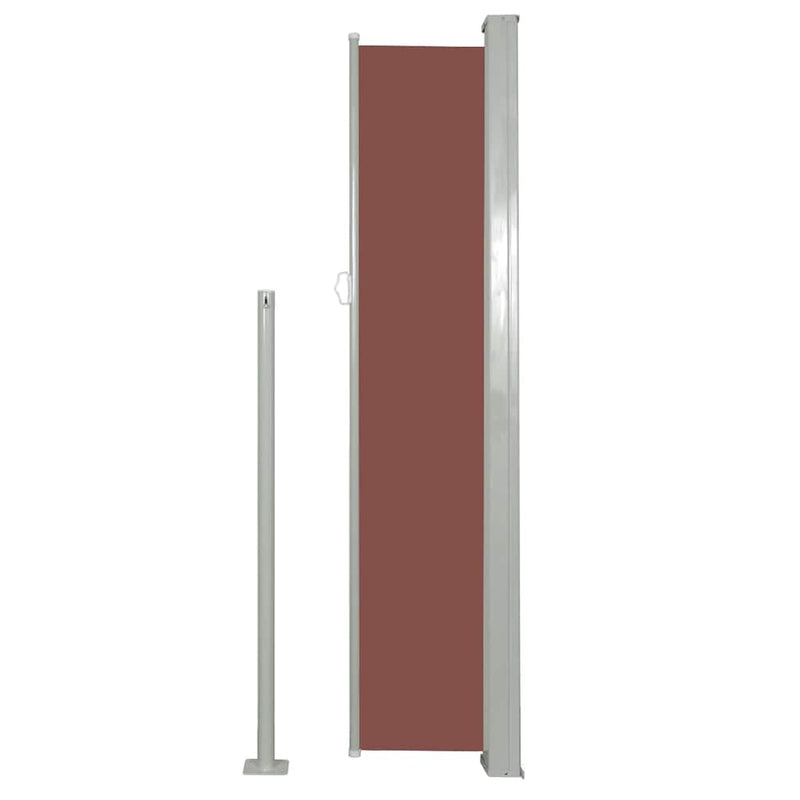 vidaXL barna behúzható oldalsó teraszi napellenző 120 x 500 cm
