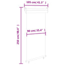 vidaXL barna oldalsó terasznapellenző 105 x 250 cm