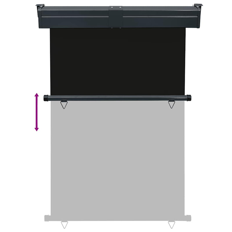 vidaXL fekete erkély oldalnapellenző 125 x 250 cm