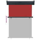 vidaXL piros oldalsó terasznapellenző 125 x 250 cm