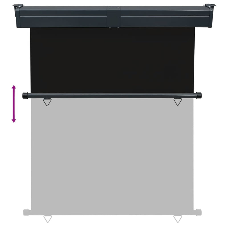 vidaXL fekete erkély oldalnapellenző 145 x 250 cm