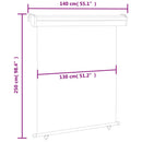 vidaXL piros oldalsó terasznapellenző 145 x 250 cm
