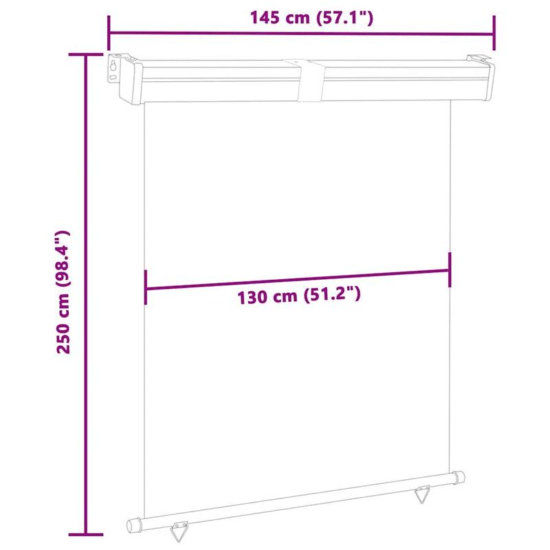 vidaXL barna oldalsó terasznapellenző 145 x 250 cm