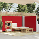vidaXL piros behúzható oldalsó napellenző 100 x 600 cm
