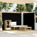 vidaXL fekete behúzható oldalsó napellenző 140 x 600 cm