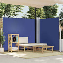 vidaXL kék behúzható oldalsó napellenző 160 x 600 cm