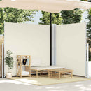 vidaXL krémszínű behúzható dupla teraszi napellenző 170 x 600 cm