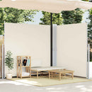 vidaXL krémszínű behúzható dupla teraszi napellenző 170 x 600 cm
