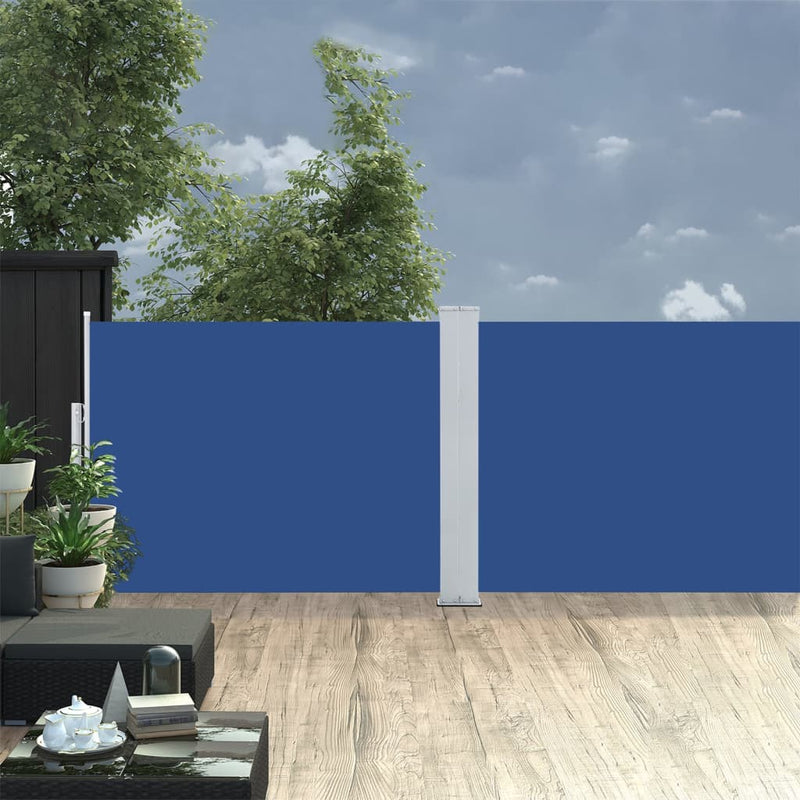 vidaXL kék behúzható oldalsó napellenző 100 x 1000 cm