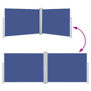 vidaXL kék behúzható oldalsó napellenző 120 x 1000 cm