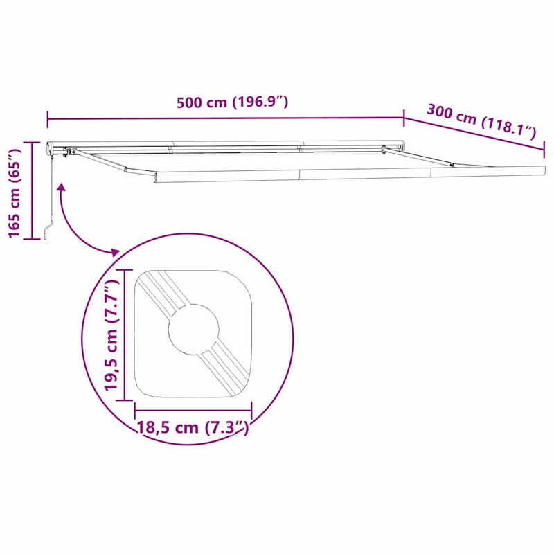 Napernyő Fehér 5 x 3 m Fém