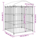 vidaXL kültéri kutyakennel tetővel 150 x 150 x 210 cm