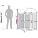 vidaXL kültéri kutyakennel tetővel 120 x 120 x 150 cm