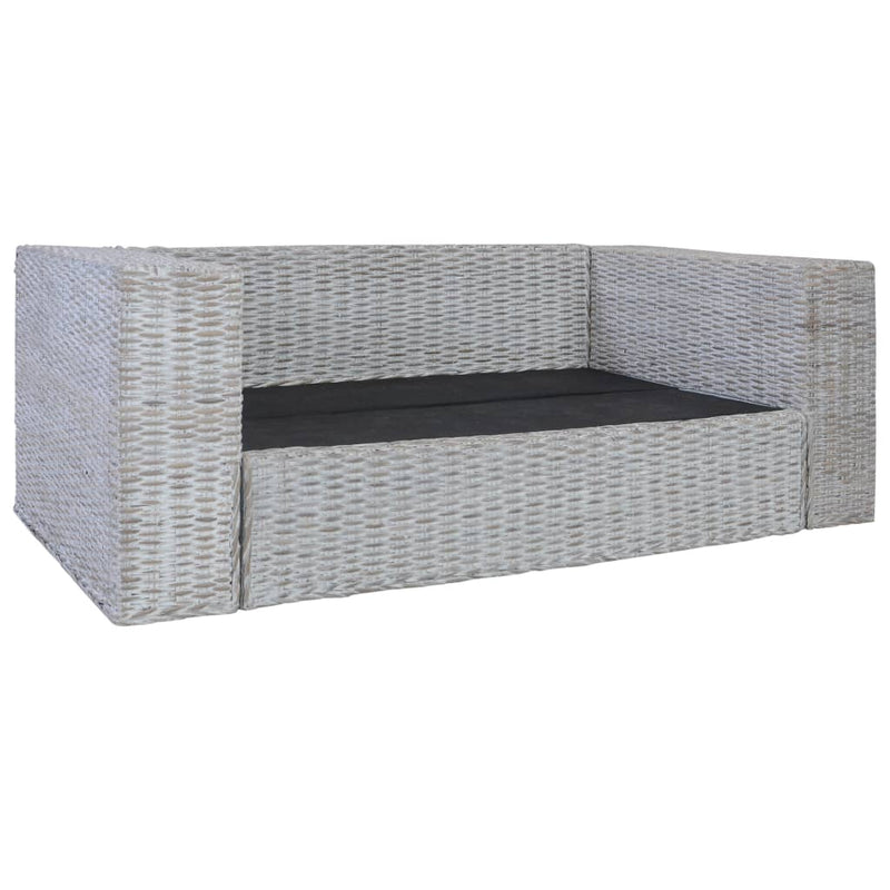 vidaXL szürke 2 részes természetes rattan kanapészett párnákkal