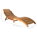 vidaXL | Napozóágy | 1-személy barna 55 x 184 x 64cm Tömör Akácfa