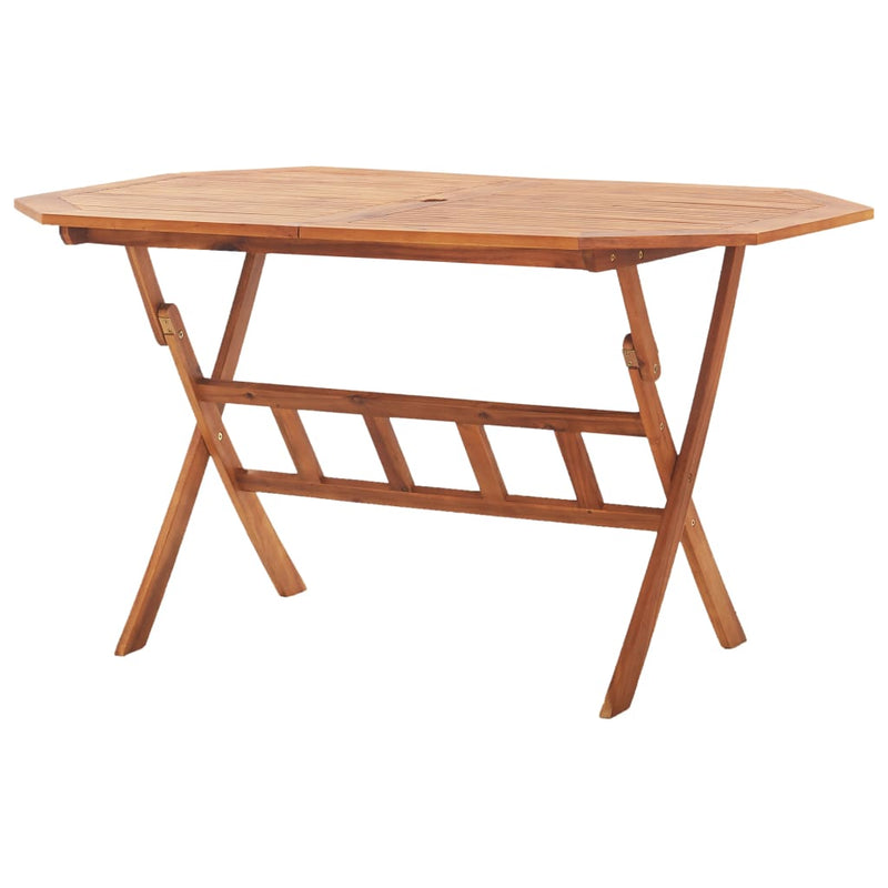 vidaXL tömör akácfa összecsukható kerti asztal 135 x 85 x 75 cm