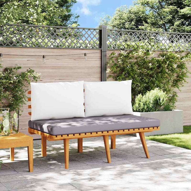 vidaXL tömör akácfa kerti pad párnákkal 115 cm