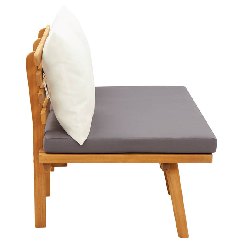 vidaXL tömör akácfa kerti pad párnákkal 115 cm