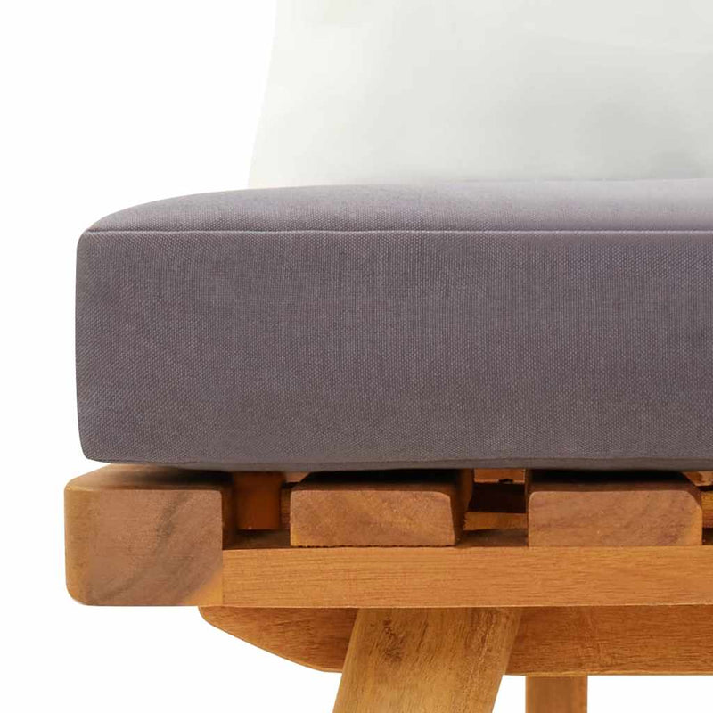 vidaXL tömör akácfa kerti pad párnákkal 115 cm