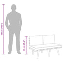 vidaXL tömör akácfa kerti pad párnákkal 115 cm