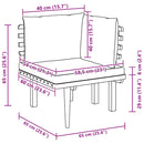 vidaXL tömör akácfa kerti sarokkanapé párnákkal