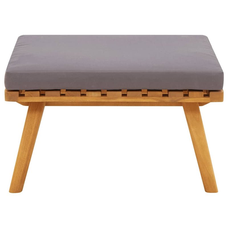 vidaXL tömör akácfa kerti lábzsámoly párnával 60 x 60 x 29 cm