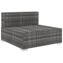 vidaXL szürke moduláris polyrattan középső kanapé párnákkal
