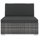 vidaXL szürke moduláris polyrattan középső kanapé párnákkal