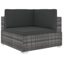 vidaXL szürke moduláris polyrattan sarokfotel párnákkal