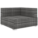 vidaXL szürke moduláris polyrattan sarokfotel párnákkal