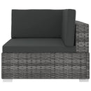 vidaXL szürke moduláris polyrattan sarokfotel párnákkal